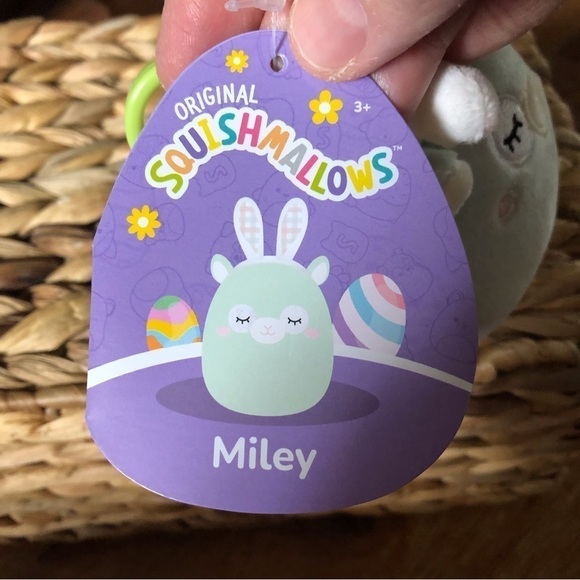 Squishmallows Miley the Llama with easter bunny ears 3” clip - Picture 6 of 8